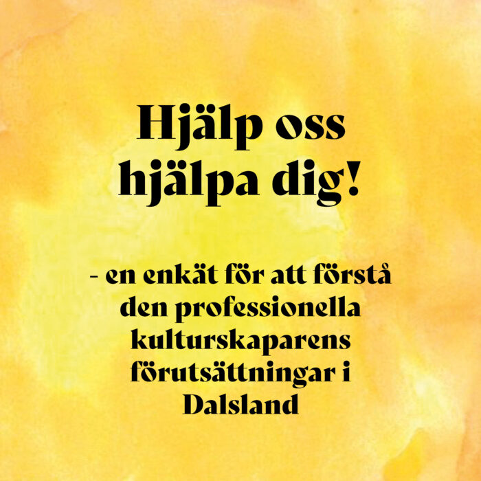Läs mer om artikeln Enkät: professionella kulturskapare i Dalsland